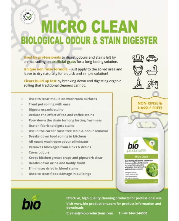 Bio Productions MICRO CLEAN - Biological Stain & Odour Eradicator 5 Ltr